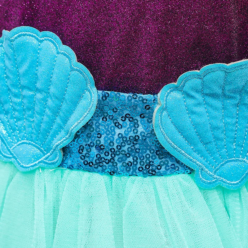 

2021 Meimaid Birthday Party Girls Summer Dress Veil Long Dresses Birthday Girl Dress Halloween Meimaid Role Paly Cosplay Dresses