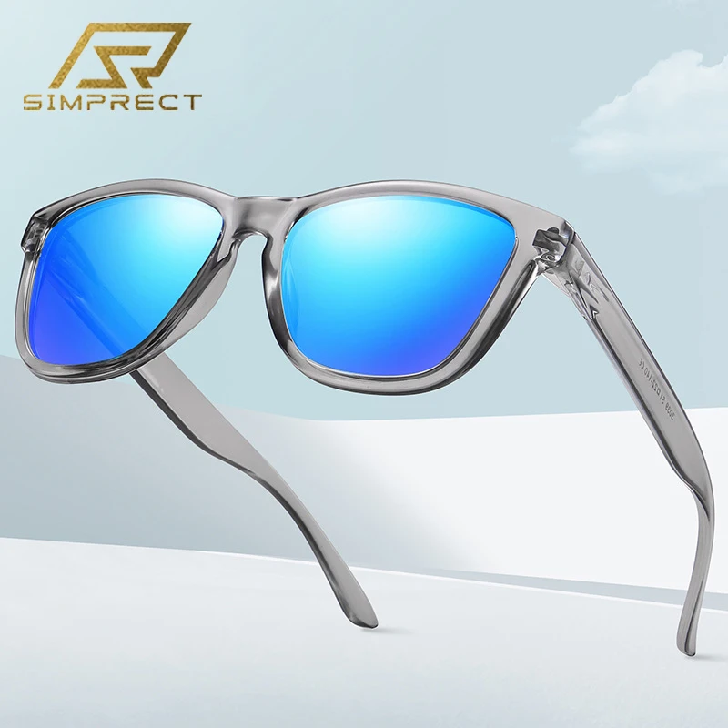 

SIMPRECT Fashion Polarized Sunglasses For Men 2022 Mirror Square Sun Glasses Vintage Driver's Anti-glare Lunette De Soleil Homme