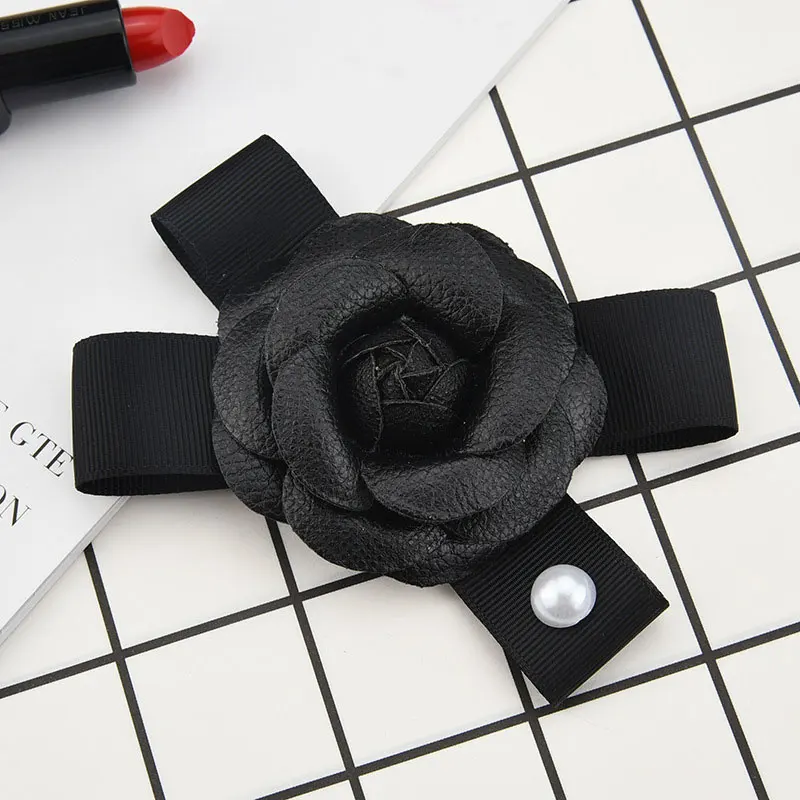 Роскошные большие кожаные жемчуг камелии Броши роза цветок аксессуары|Броши| |