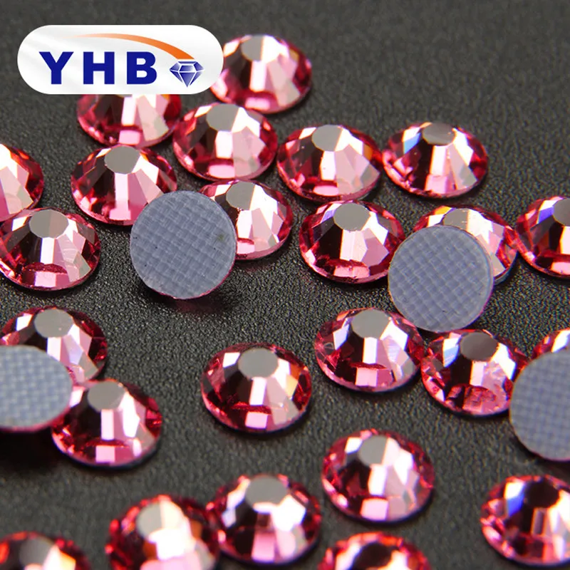 YHB SS4-SS20 about 40Colors Super Glitter Crystal Hot Fix Rhinestones FlatBack Strass Fabric Garment Nail Art Decorations