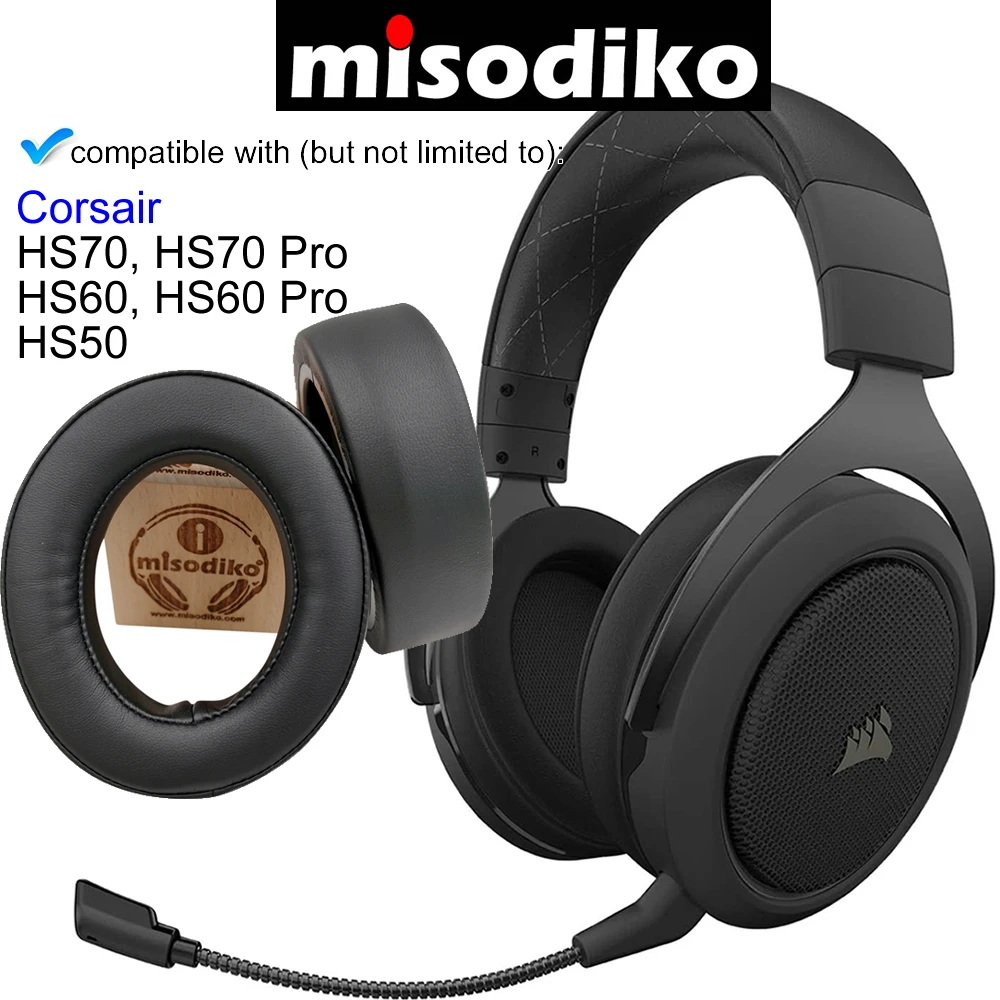 Сменные амбушюры misodiko для игровой гарнитуры Corsair HS70 HS60 Pro HS50 ремонтные наушников с