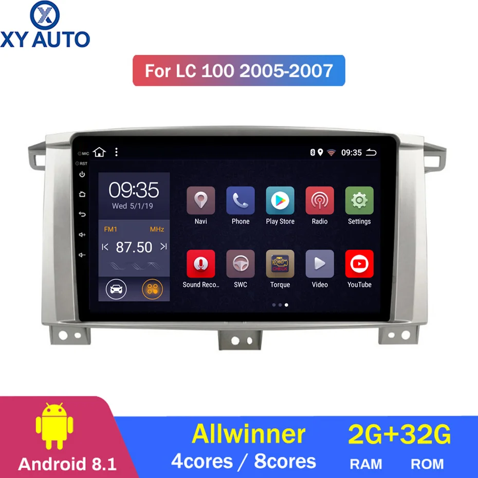 9-дюймовый 2.5D IPS HD мультисенсорный экран Android 2005 2 Гб ОЗУ 32 ПЗУ NAVI с BT USB WIFI SWC для Toyota