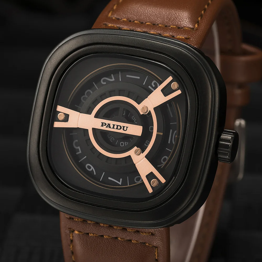

2022 New Style Hot Selling Business Foreign Trade Casual Men's Watch With Square Large Dial And Belt Quartz Watch