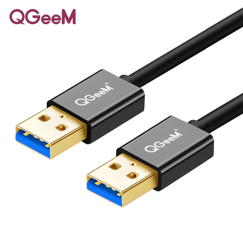 QGeeM USB 3,0 кабель USB к usb тип A кабель «Папа-папа» для жесткого диска радиатор веб-камера автомобиля MP3 камера USB 2,0 кабель