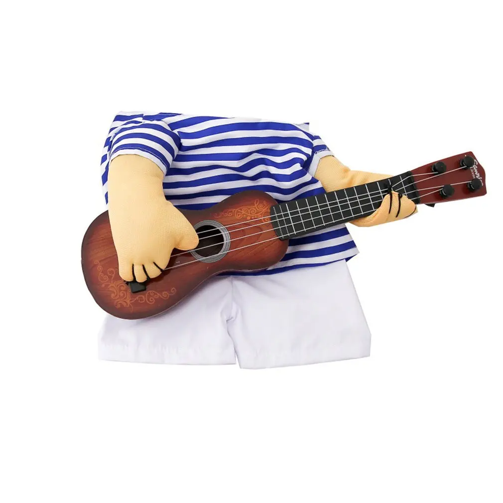 

Funny Pet Funny Holding Guitar Suit Funny Pet Dog Clothes Guitar Dog Transformation Suit Catwalk Playing Guitar