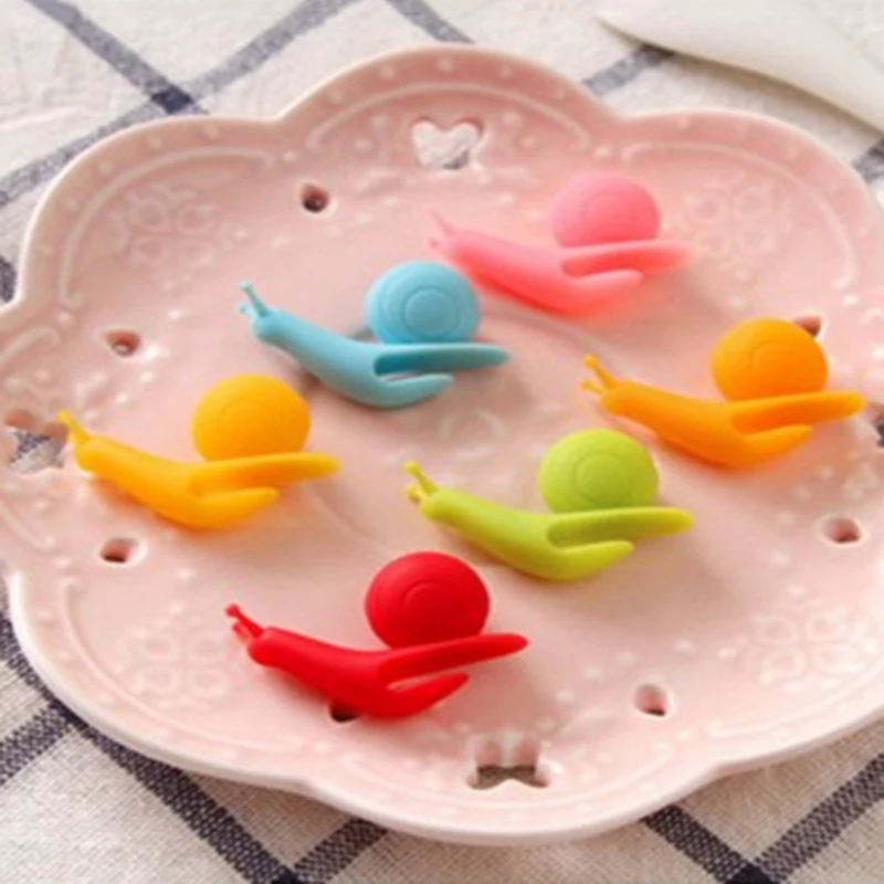 6 шт./лот милые этикетки на бокалы для вина силиконовые чашки чая чайного пакета