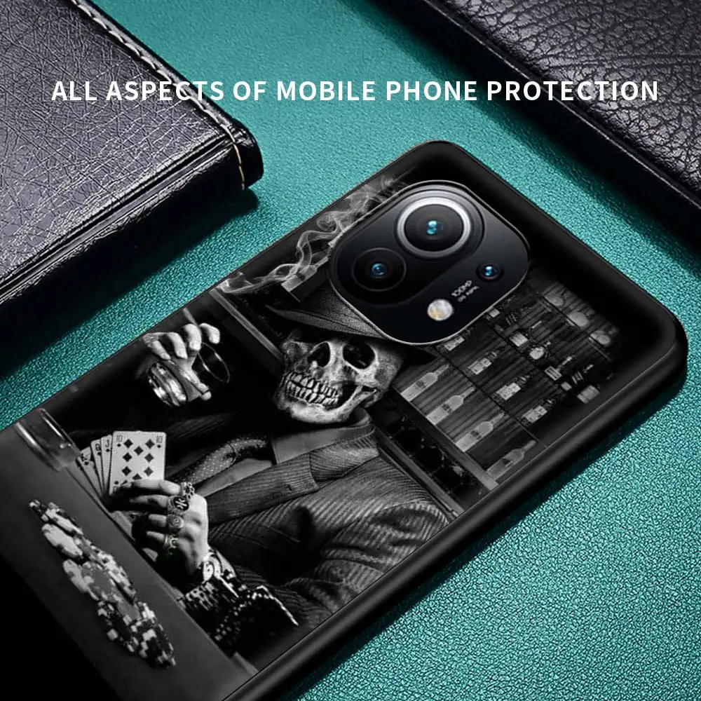 

Fashion Skull Skeleton Grim Reaper Phone Case for Xiaomi Poco X3 NFC M3 for Mi 10T Pro 5G Note 10 Lite 9T 9 CC9E SE Shell Cover