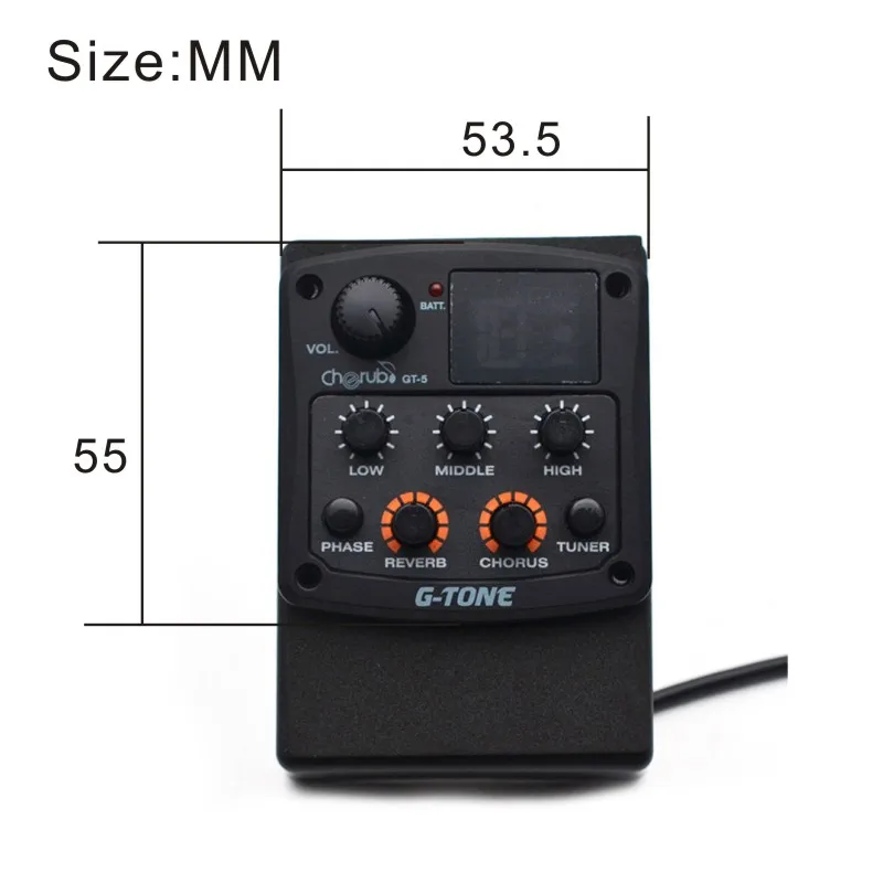 Cherub G Tone GT 5 Акустическая гитара Preamp Piezo Pickup 3 полосный эквалайзер встроенный
