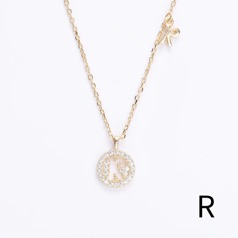

European American Style Letter Pendant 925 Silver Necklace Jewelry Minimalism Chocker Kolye Collier Bijoux Femme Women Fashion