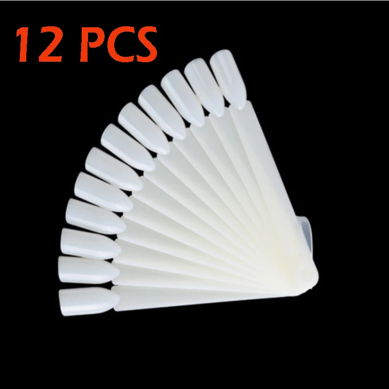 12PCS-White 12 В/24 В/32/50 шт. палочки накладные ногти пластина лак для ногтей Цвет пластина демонстрационная доска начинающих практиковать Sketchpad Дисплей стенд - Цвет: 12PCS-White