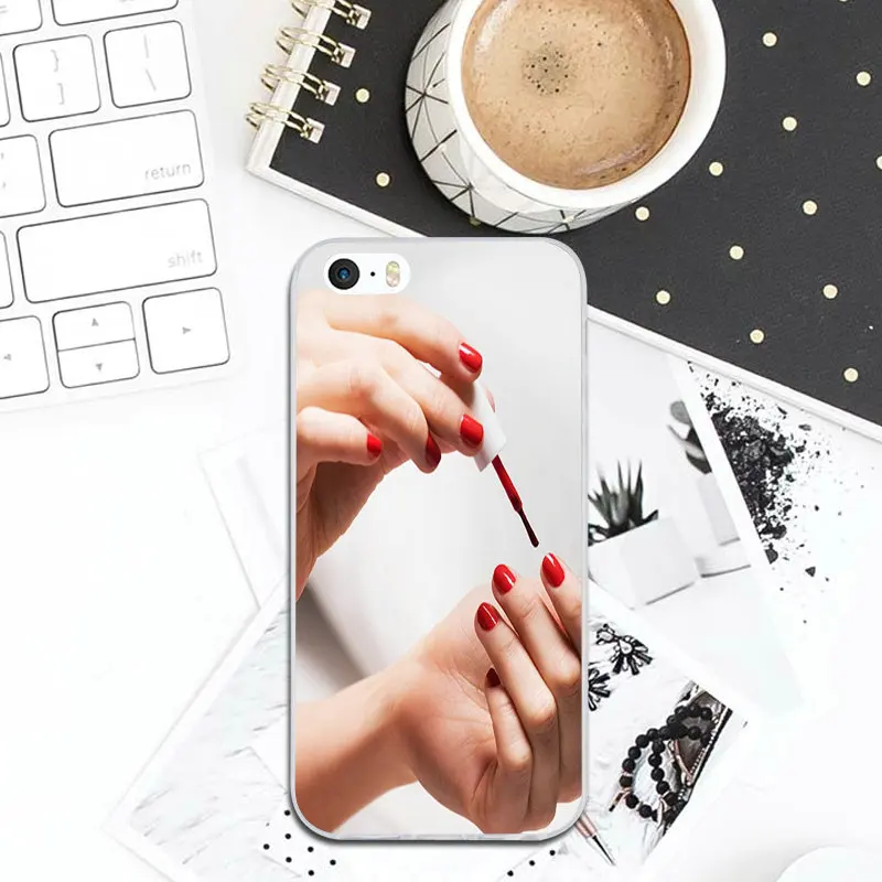 Лак для ногтей эмаль цветной чехол телефона из мягкого силикона ТПУ с рисунком