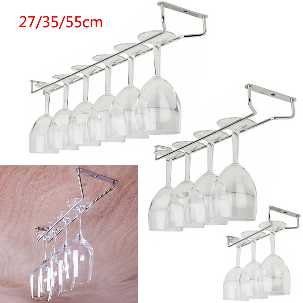 

27/35/55cm Wine Glass Hanger Rack Home kitchen Bar Pub Holder Stainless Steel Kitchen Tools High Quality New