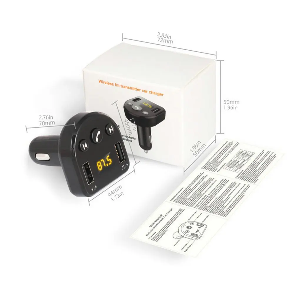 

Fm Transmitter For Cars Handsfree Receiver Car Kit With Mic/Tf Card / Usb Drive / Aux Playback For Iphone Ipad Android Phones