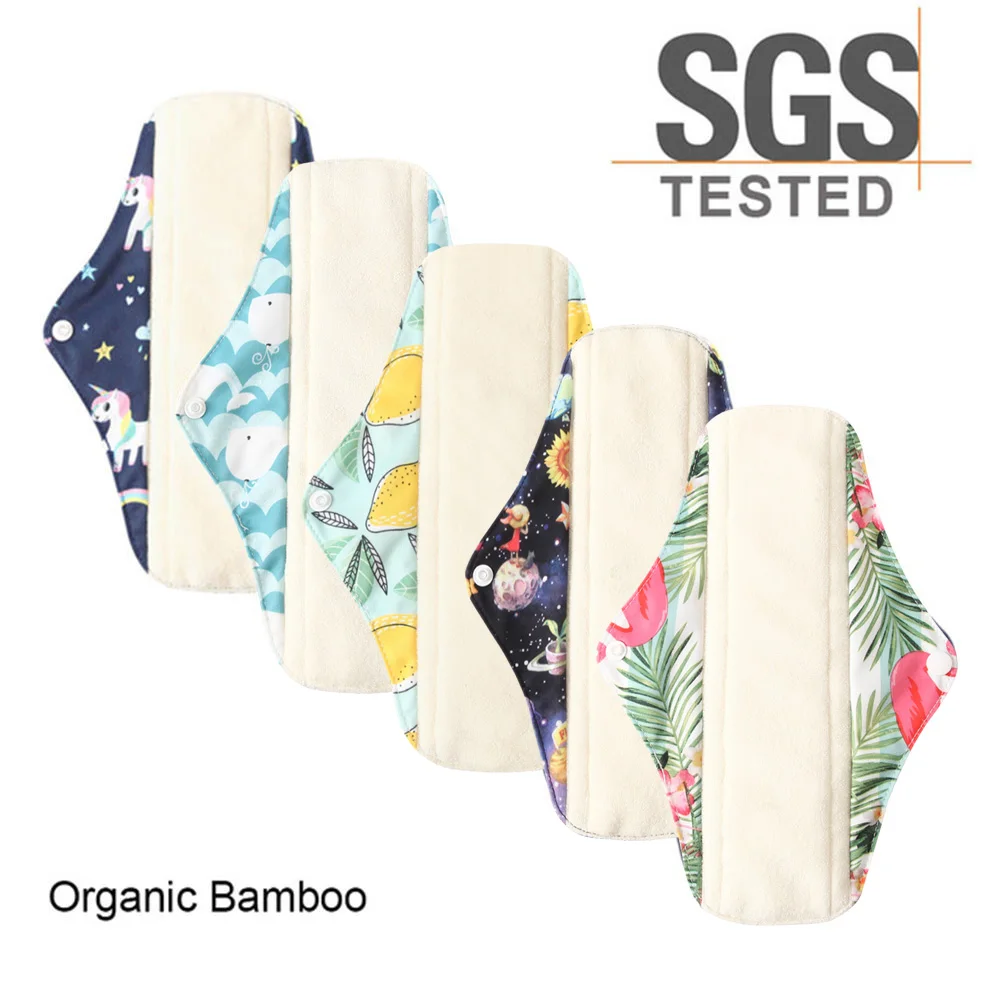 Многоразовые женские менструальные прокладки для полотенец 5 шт. бамбуковый