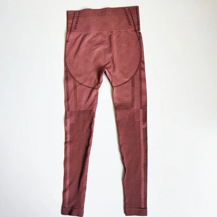 

The 2021 New Seamless Yoga Pants Women's Sports Fitness Trousers High Waist Tight-fitting Stretch Nine-point Tight Running Pants