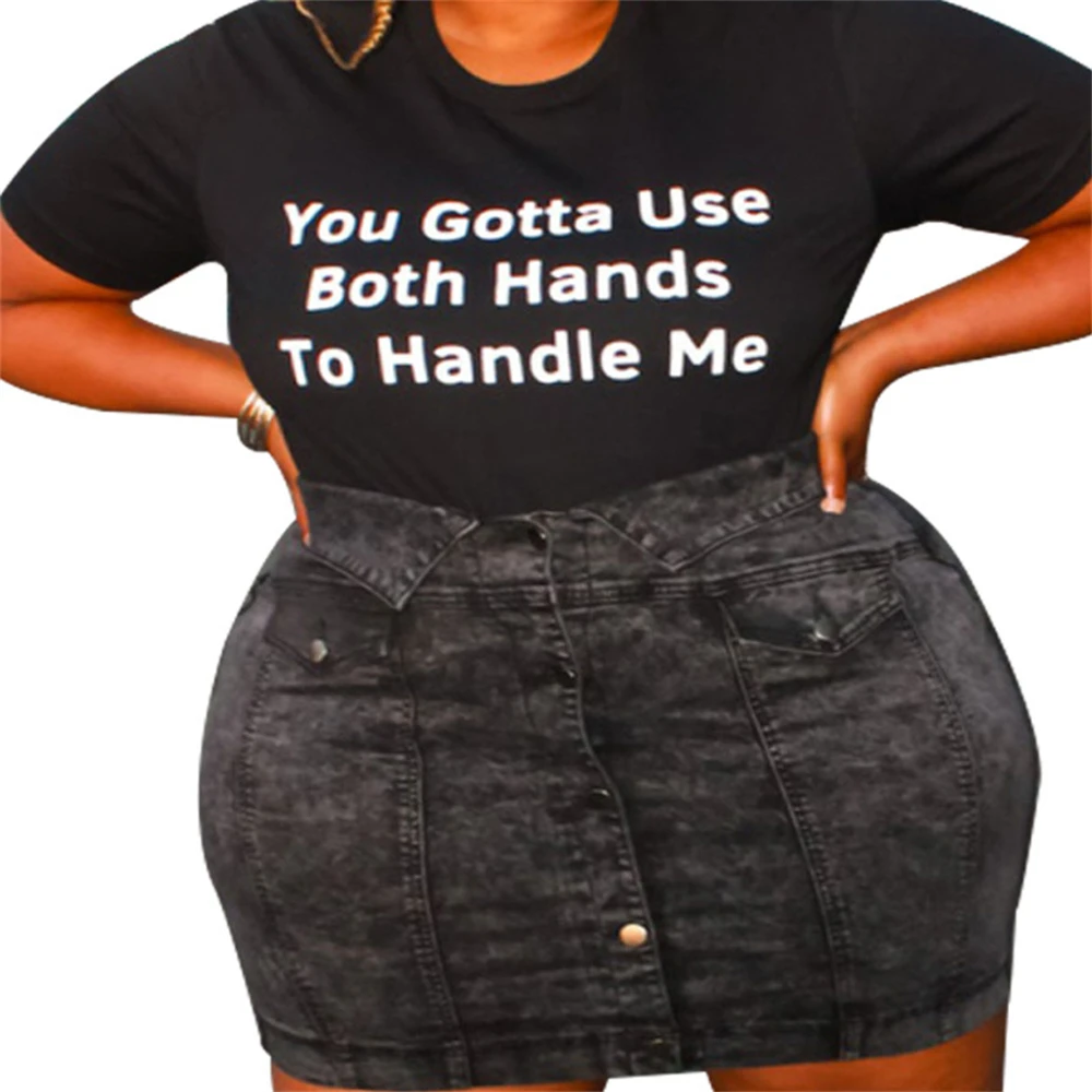 

Summer T Shirt Women Short Sleeve Print Letter Pullover Tee Shirt Femme Casual Plus Size Tops Streetwear Big Size Black White