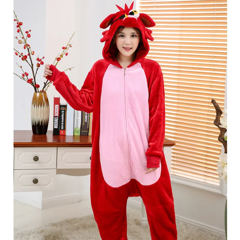 Кигуруми с изображением единорога для взрослых мужчин и женщин "Рисованный единорог" в комплекте с пижамой на Рождество, для косплея, из фланели.