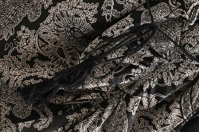 Женское винтажное Плиссированное мини платье с цветочным принтом и рюшами