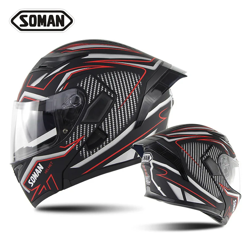 Soman motorcycle riding double lens tail helmet 955 & 960 general personality modified tail helmet