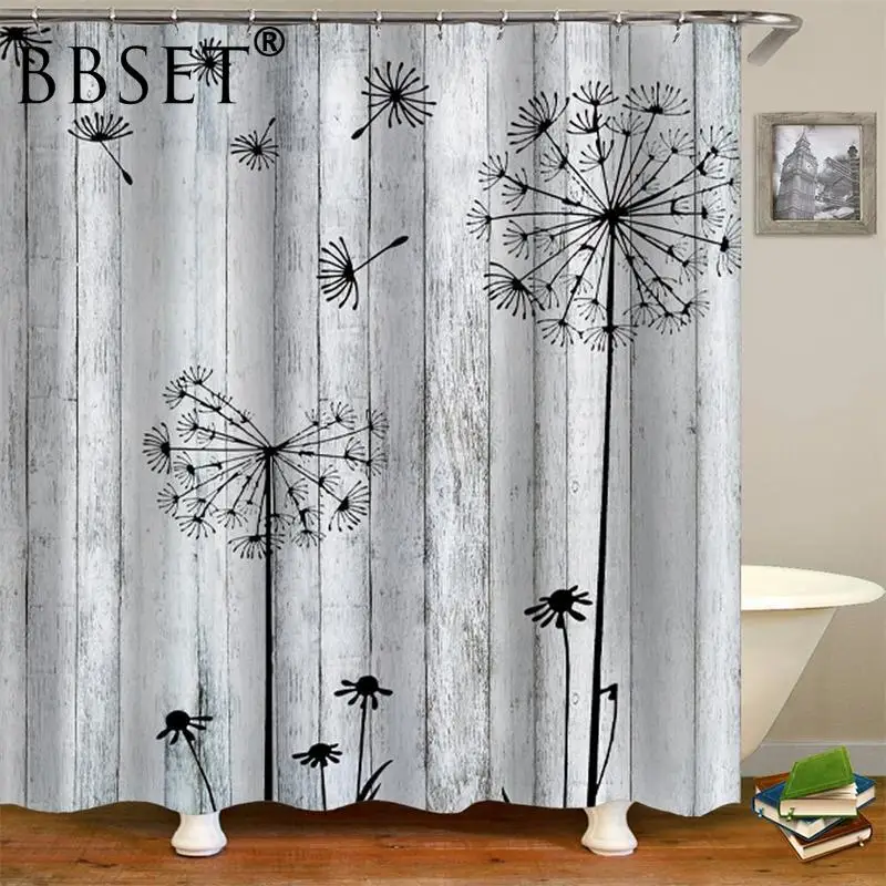 Моющаяся занавеска для душа наивысшего качества с 3D-принтом одуванчика