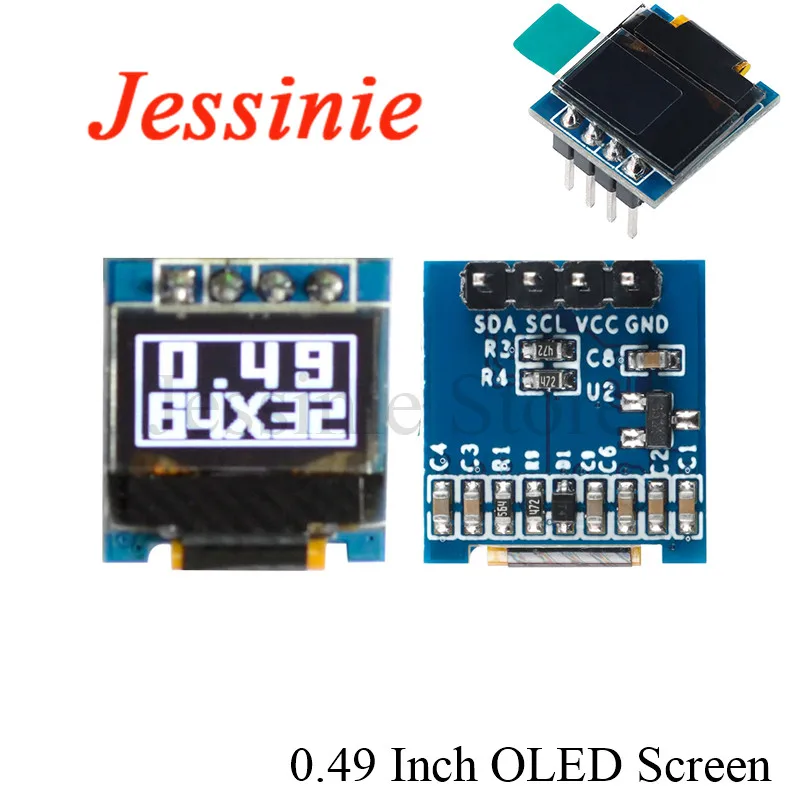 Модуль ЖК-дисплея с OLED-дисплеем 0 49 дюйма белый экран 64x32 драйвер SSD1306 для Arduino AVR STM32