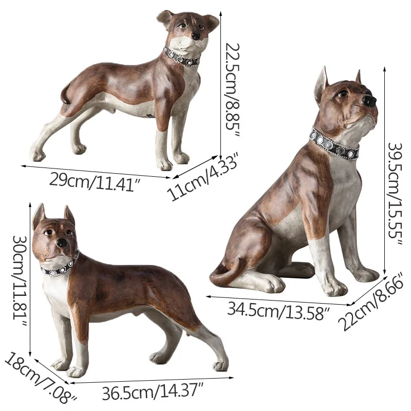 Современная имитация фигурки бульдога собака скульптура Смола ремесло статуя