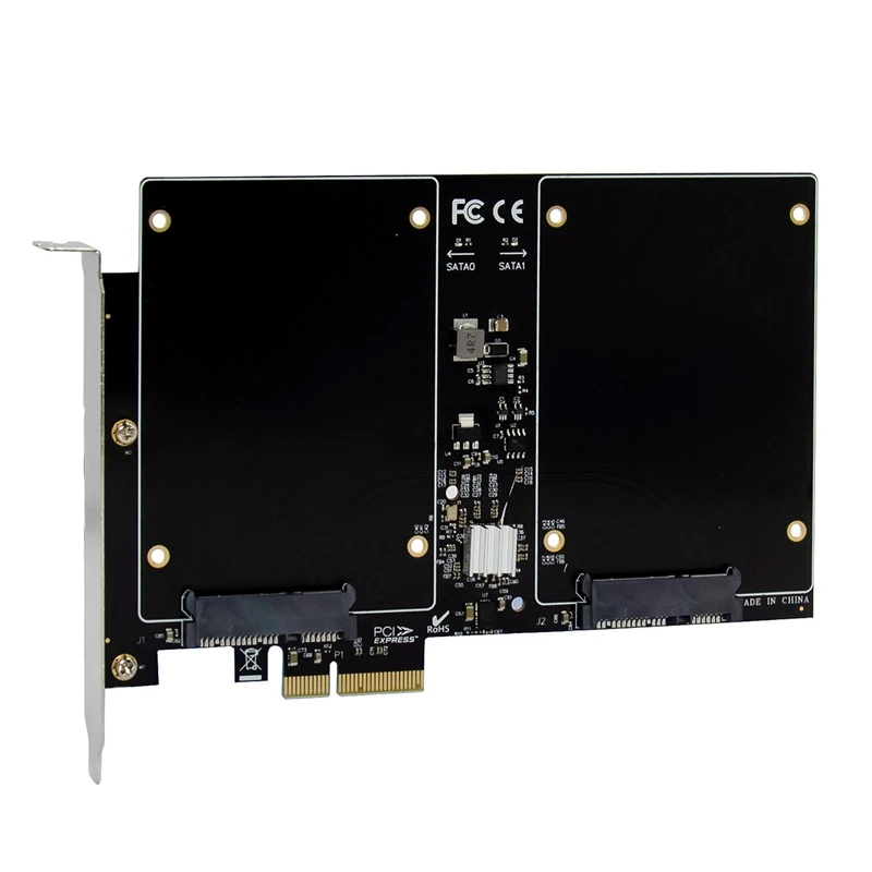 Плата RAID для контроллера PCI E X2 SATA3.0 совместимая с Полноразмерным SSD / HDD 2 5 дюйма