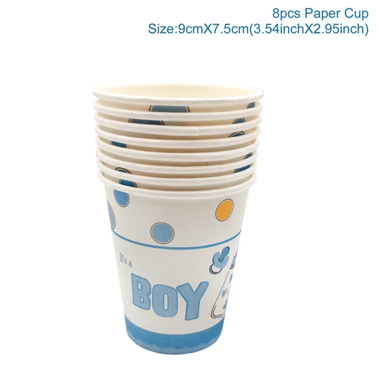 Blue Paper Cup Huiran первый 1 день рождения ребенка баннер флаг 1 2 3 лет с днем рождения детский Декор девочка мальчик детский душ Декор-баннер - Цвет: Blue Paper Cup