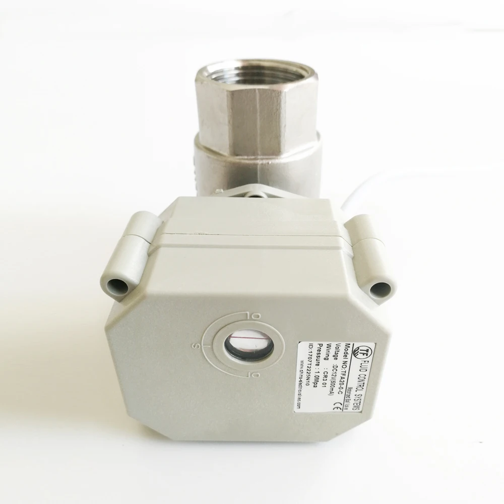 AC110-230V 3/8 "электронный мотоциклетный клапан с индикатором 3/4/7 провода TF10-S2-C