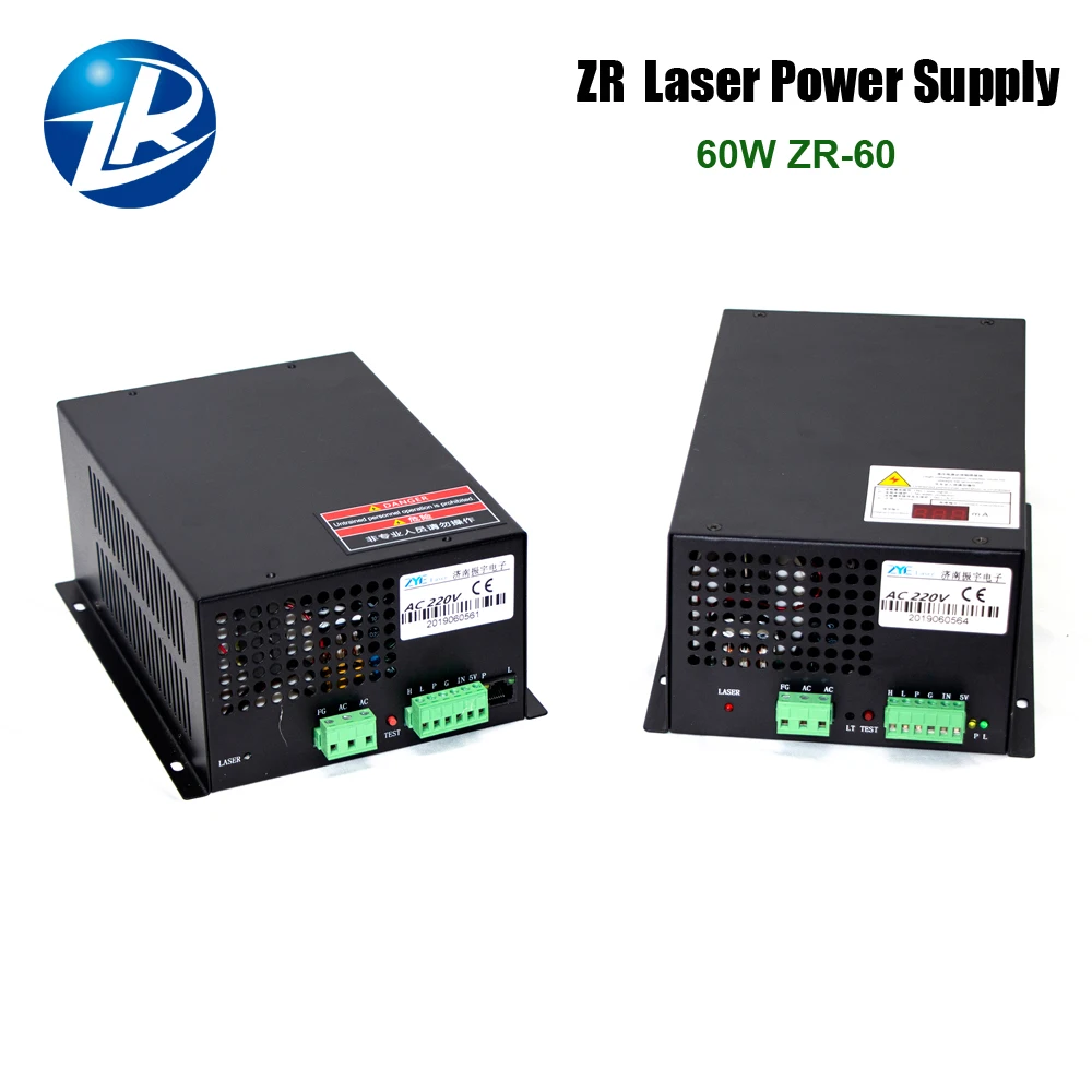 Zurong 60 Вт CO2 лазерный Питание ZR-60 MYJG 110V/220V для лазерную трубку высокого Напряжение