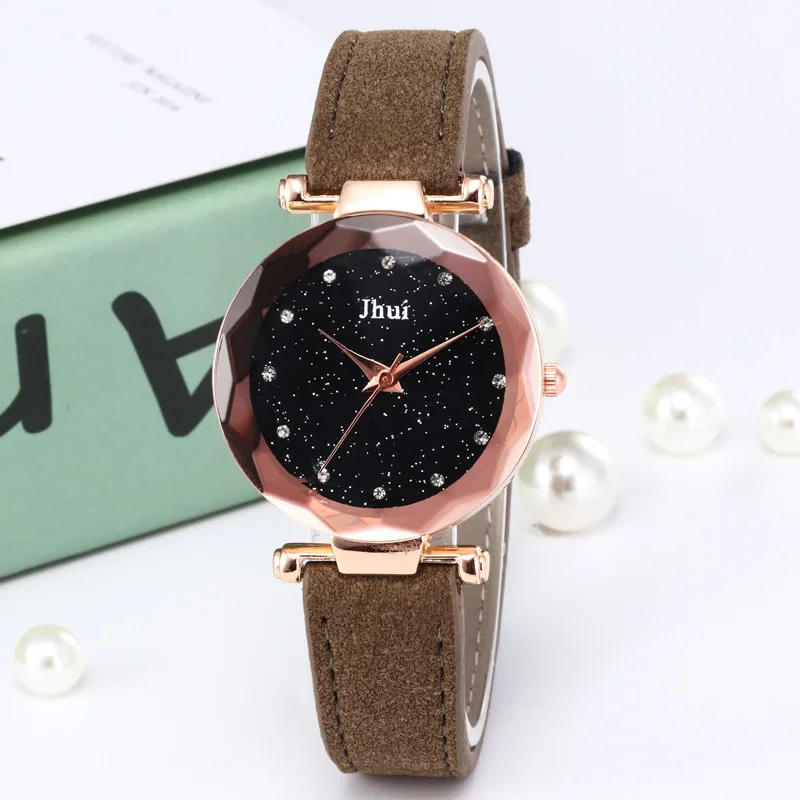 

New watch women starry sky lady dress watch women Casual Leather quartz watch Analog wristwatch relogios feminino ladies clock