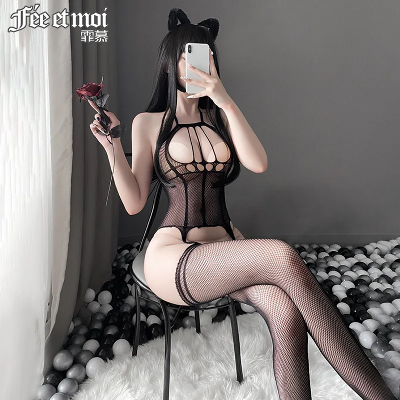 

Нижнее белье, сексуальный порно костюм для женщин, бюстгальтер с открытой промежностью, прозрачное эротическое боди, нижнее белье для чувст...