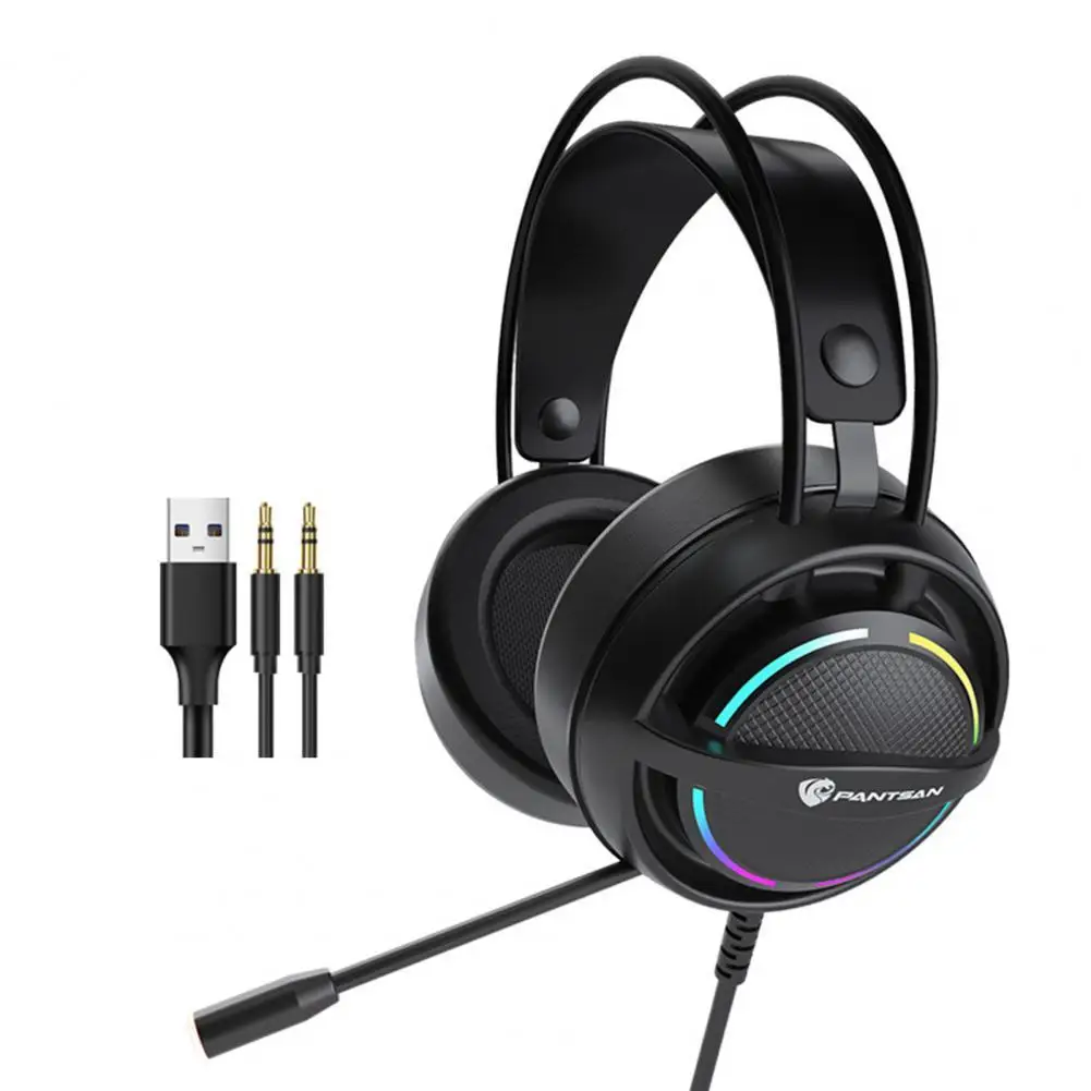 

New Gaming Headset with Microphone USB Wired Headphone Virtual 7.1 Surround Sound Gamer Headphones for PC Computer Laptop