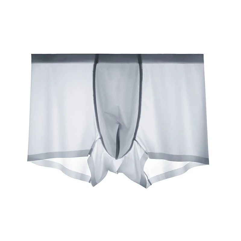 Мужские трусы-боксеры из вискозы черные тонкие бесшовные трусы для геев