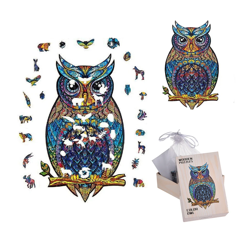 

Уникальный деревянный пазл "сделай сам", таинственная сова, хамелеон, лабрадор, пазлы для взрослых и детей деревянных интерактивных игр, игр...