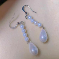 fashion natural white drop shell pearl beads silver earrings gift holiday gifts accessories christmas mothers day wedding