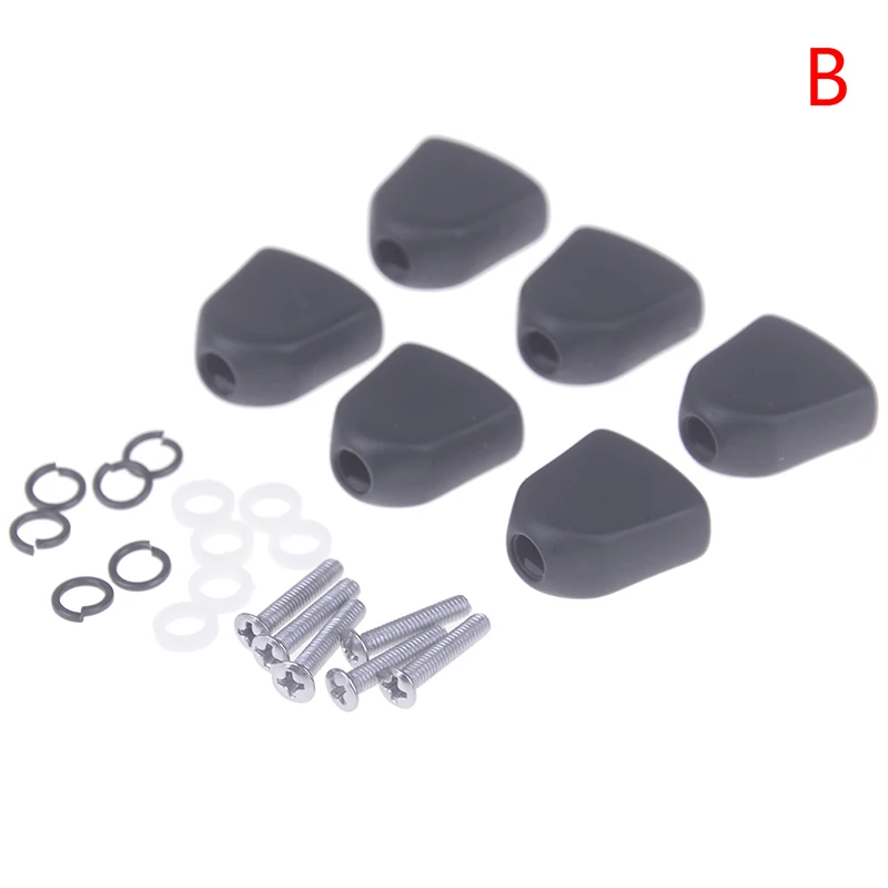 

1Set Trapezoid Plastic Guitar Tuning Peg Tuners Machine Heads Replacement Button