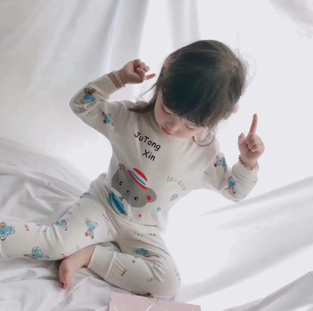 Комплект нижнего белья для малышей осенняя одежда маленьких мальчиков