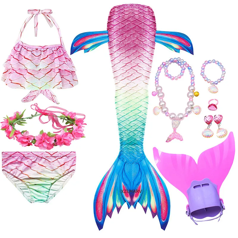 Детский костюм Русалочки купальный для косплея хвост моноласт девочек на день
