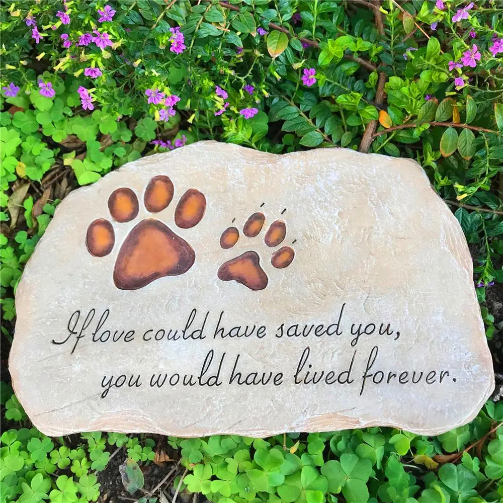 Уличный памятный камень с принтом лап для собак или кошек садовый маркер заднего