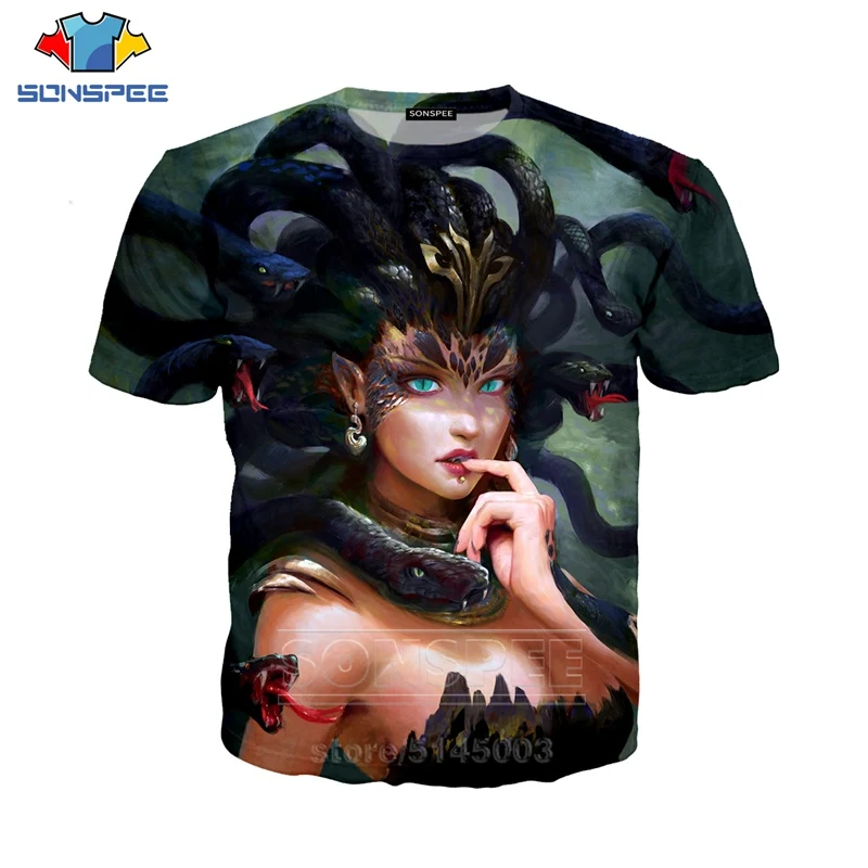 Мужская и женская футболка measusa летняя со змеиным принтом 3D с коротким рукавом в