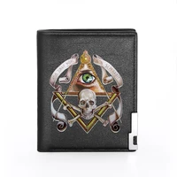 high quality eye of god skull design men women wallet masonic bifold slim credit cardid holders money bag male short purses