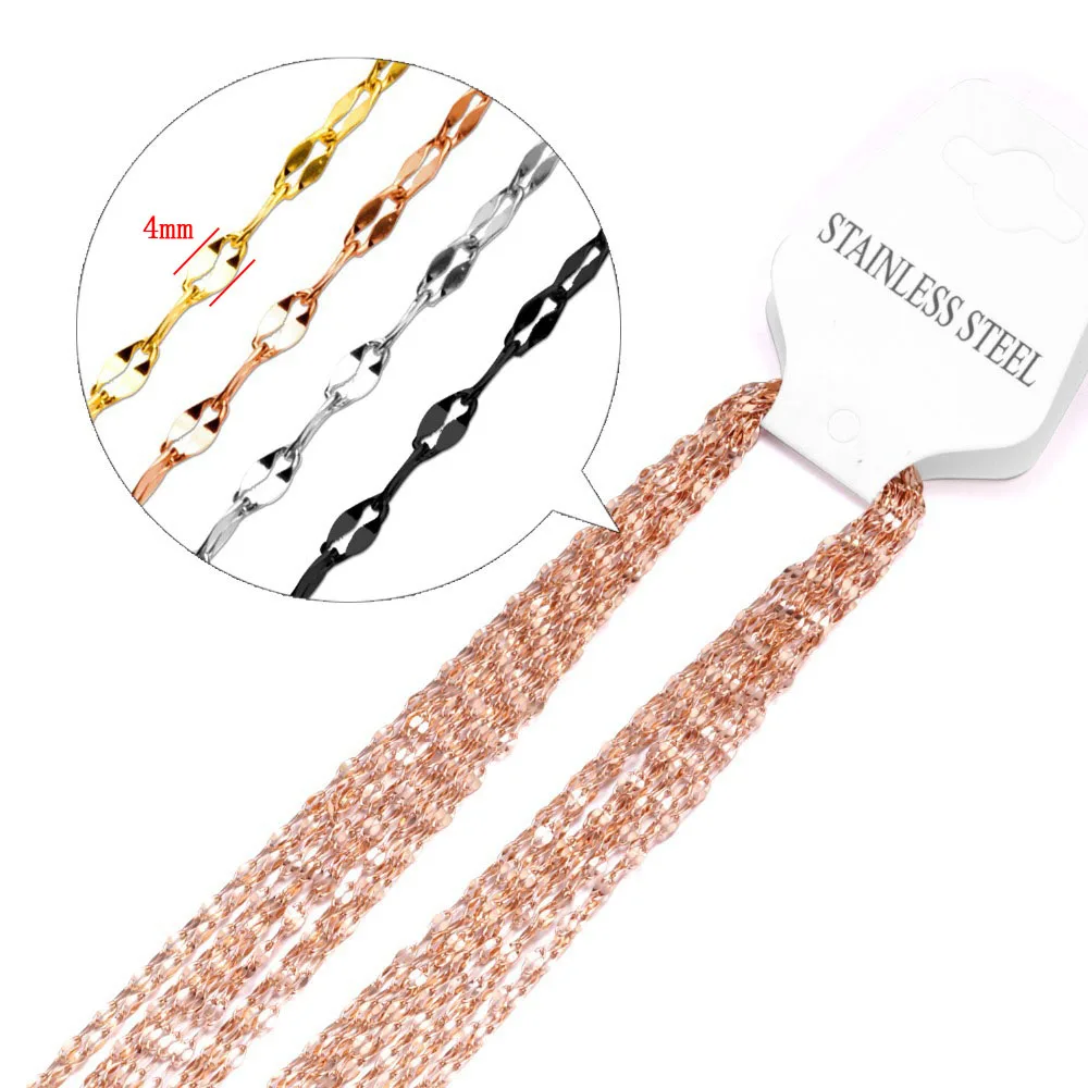 

Цепь из нержавеющей стали 100% для изготовления ювелирных изделий, ширина 4 мм, металлическая цепь, крупные цепи, оптовая продажа 20 шт.