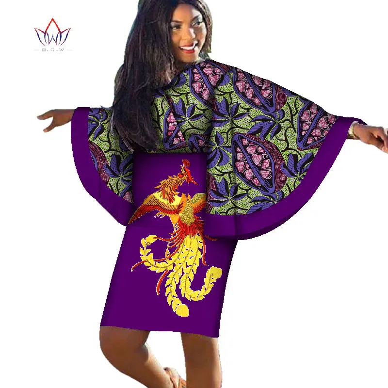 Летние африканские платья для женщин модный халат Платье До Колена с цветочным