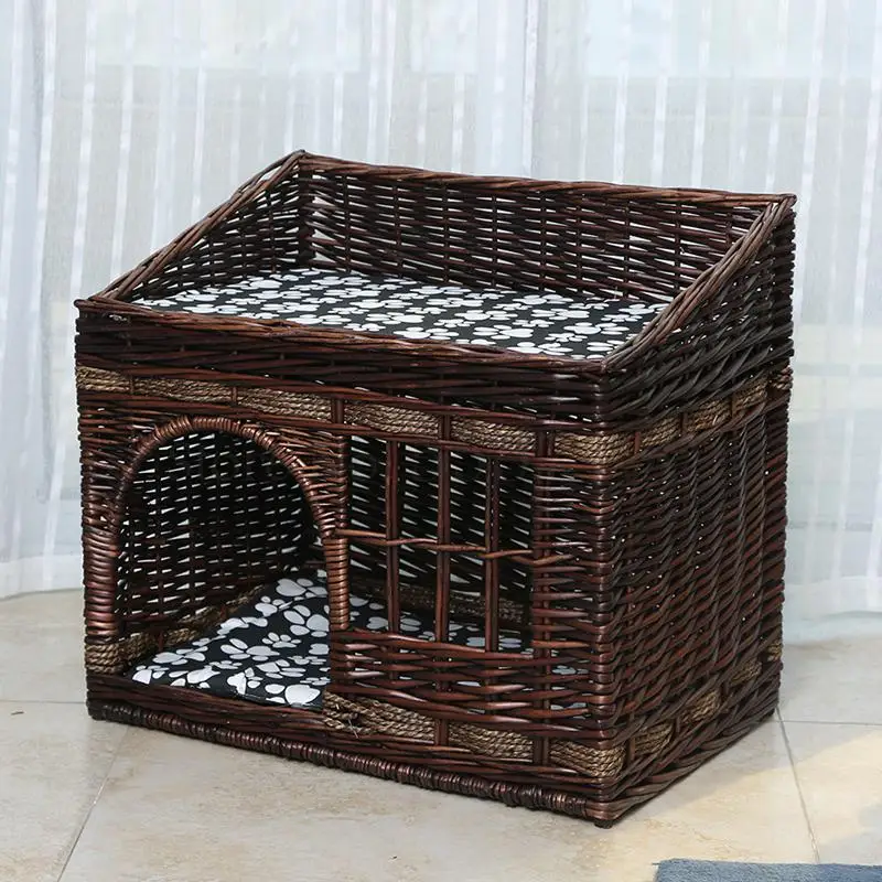 Летнее кошачье гнездо всесезонное универсальное ротанговое домик закрытая