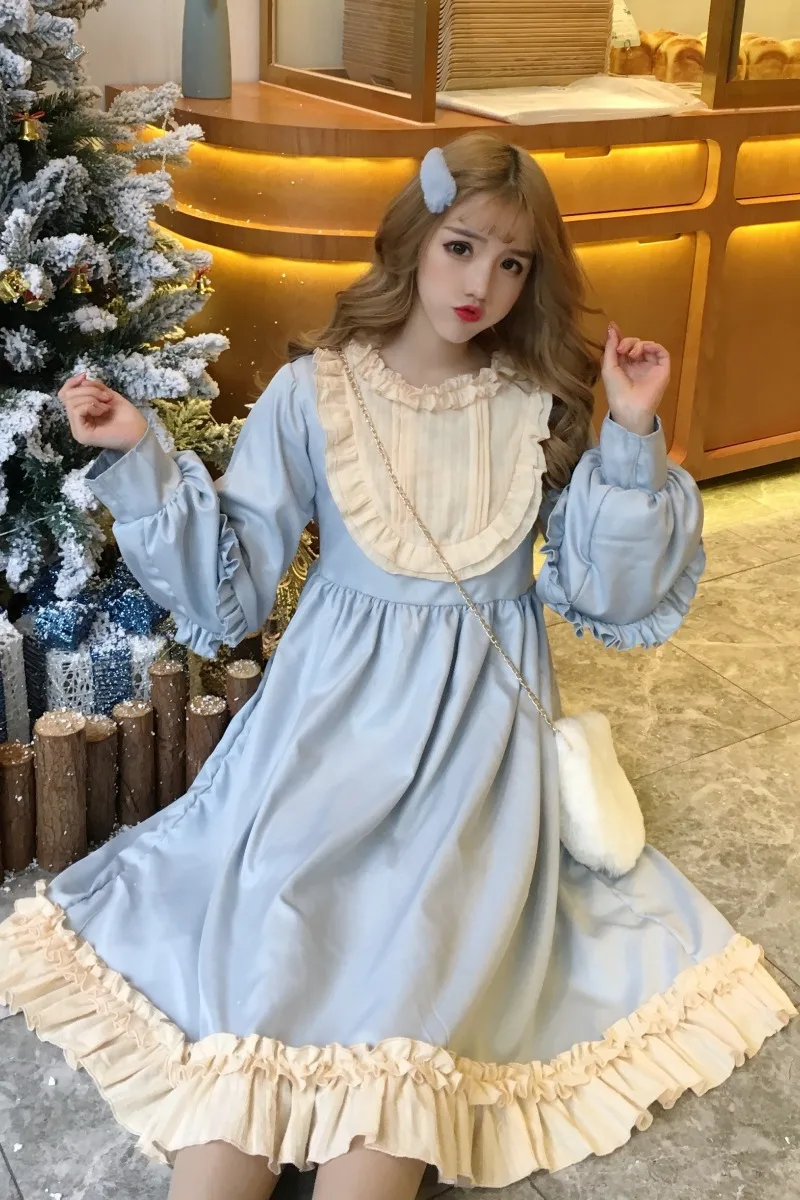 Новинка 2019 японское кавайное платье в стиле &quotЛолита&quot платья с длинным рукавом