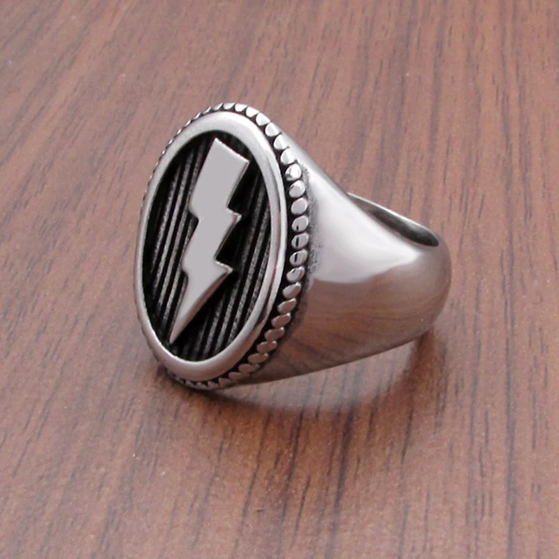 Бесплатная доставка панк молния шаблон 316L нержавеющая сталь геометрические