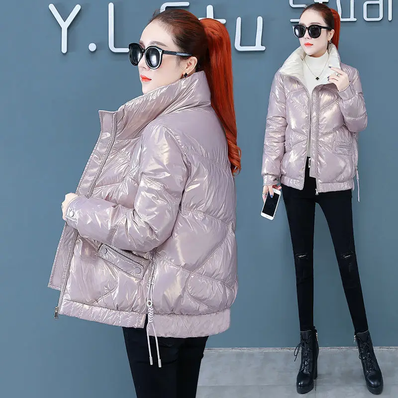 

Autumn and winter fashion bread cotton-padded jacket, small padded jacket, light and shiny face down padded jacket women