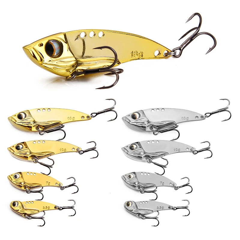 

Metal Fishing Lure VIB Vibration Sequins 3.5/7/12/18g Shore Casting Jigging Fish Artificial Bait Freshwater Sea Fishing Tackle