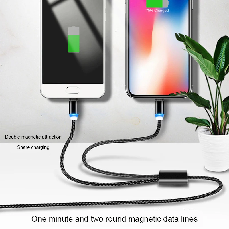 Магнитный USB C 8 Pin кабель для iPhone 11 XR X XS Max быстрая зарядка Samsung S10 S8 9 магнитное